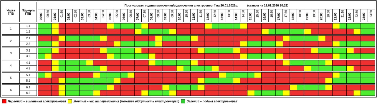 Графік 20 січня