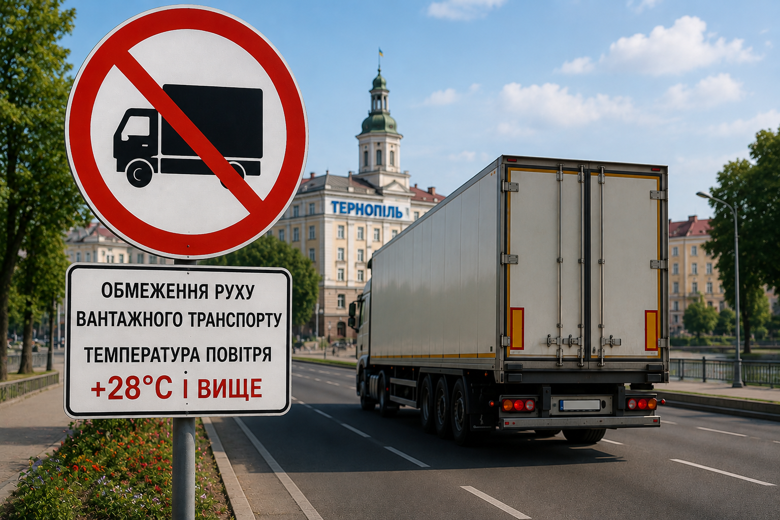 Обмеження руху вантажівок у Тернополі з 31 липня
