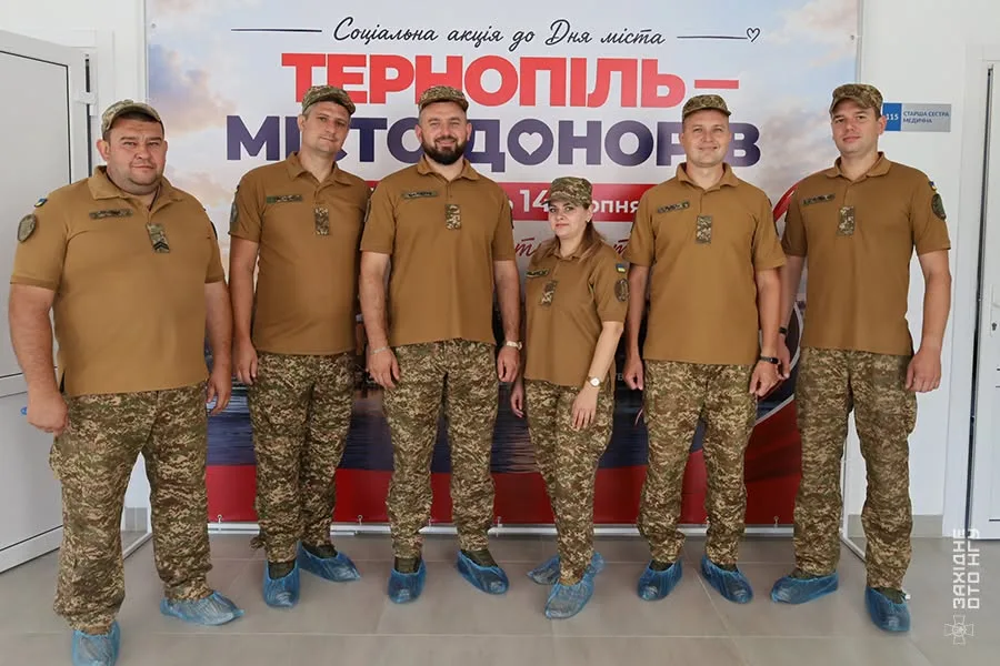 Тернопільські нацгвардійці здали кров для поранених бійців та цивільних пацієнтів