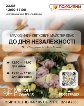 У Тернополі до Дня Незалежності відбудеться благодійний квітковий майстер-клас на підтримку 105 бригади ТрО