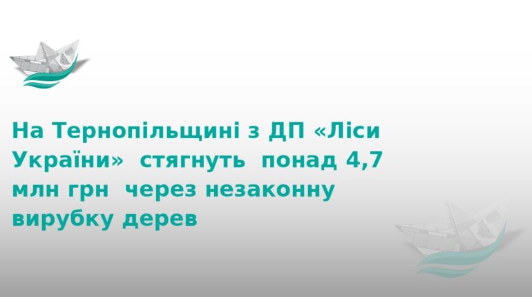 На Тернопільщині стягнуть 4,7 млн грн за вирубку лісу