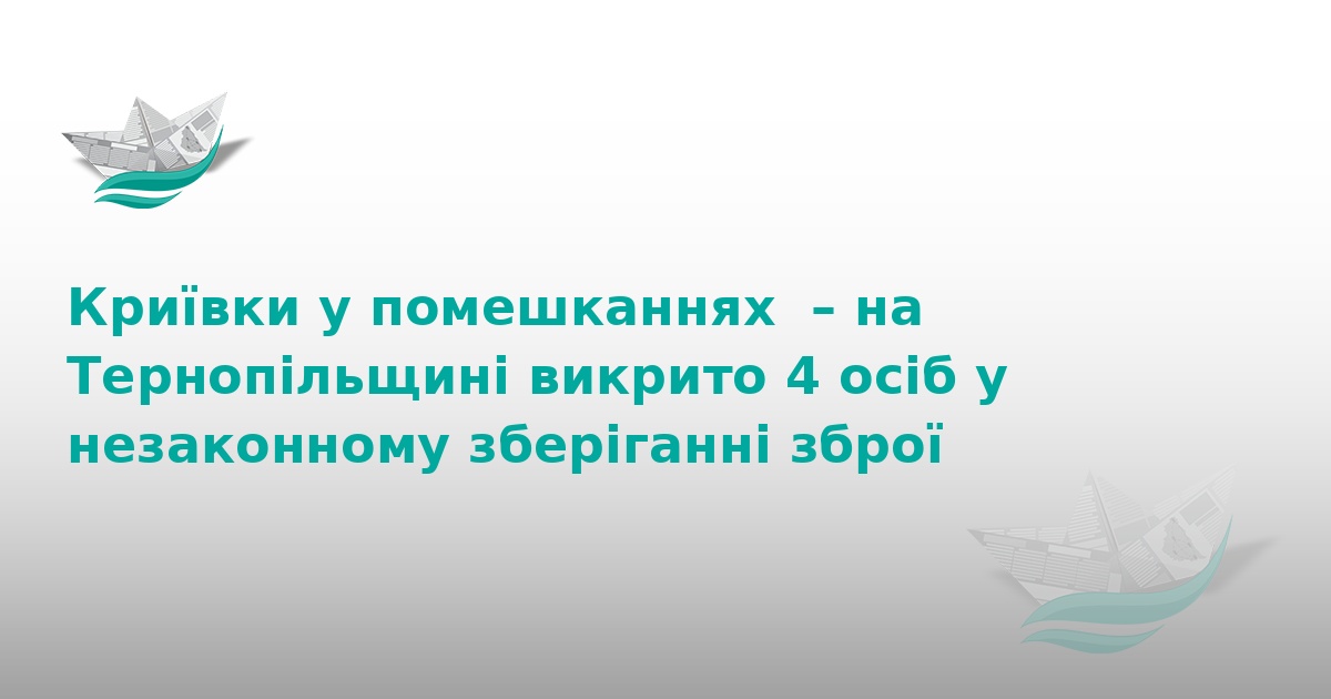 На Тернопільщині викрили мережу збувачів зброї