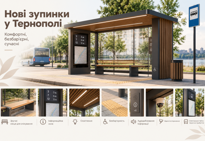 У Тернополі розроблять новий дизайн зупинок транспорту